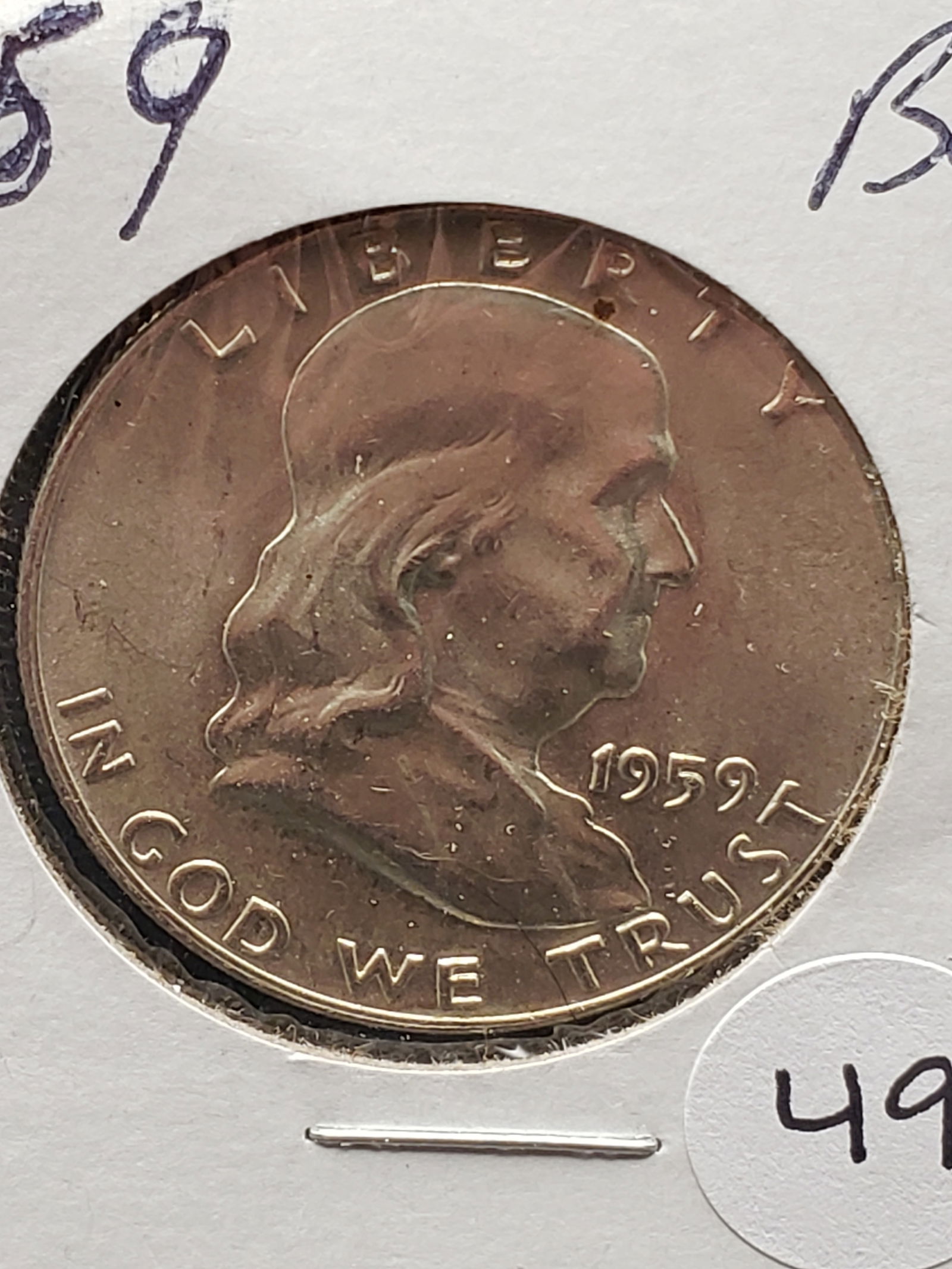 1959 GEM BU Franklin Half Dollar. 90% Silver (1 of 3)