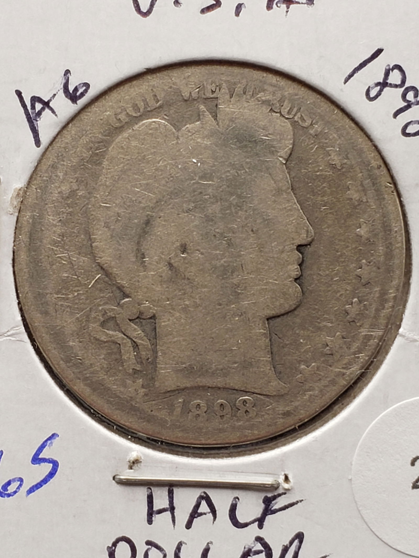 1898-O Silver Barber Half Dollar - Better Pre-1900 Date! (1 of 3)