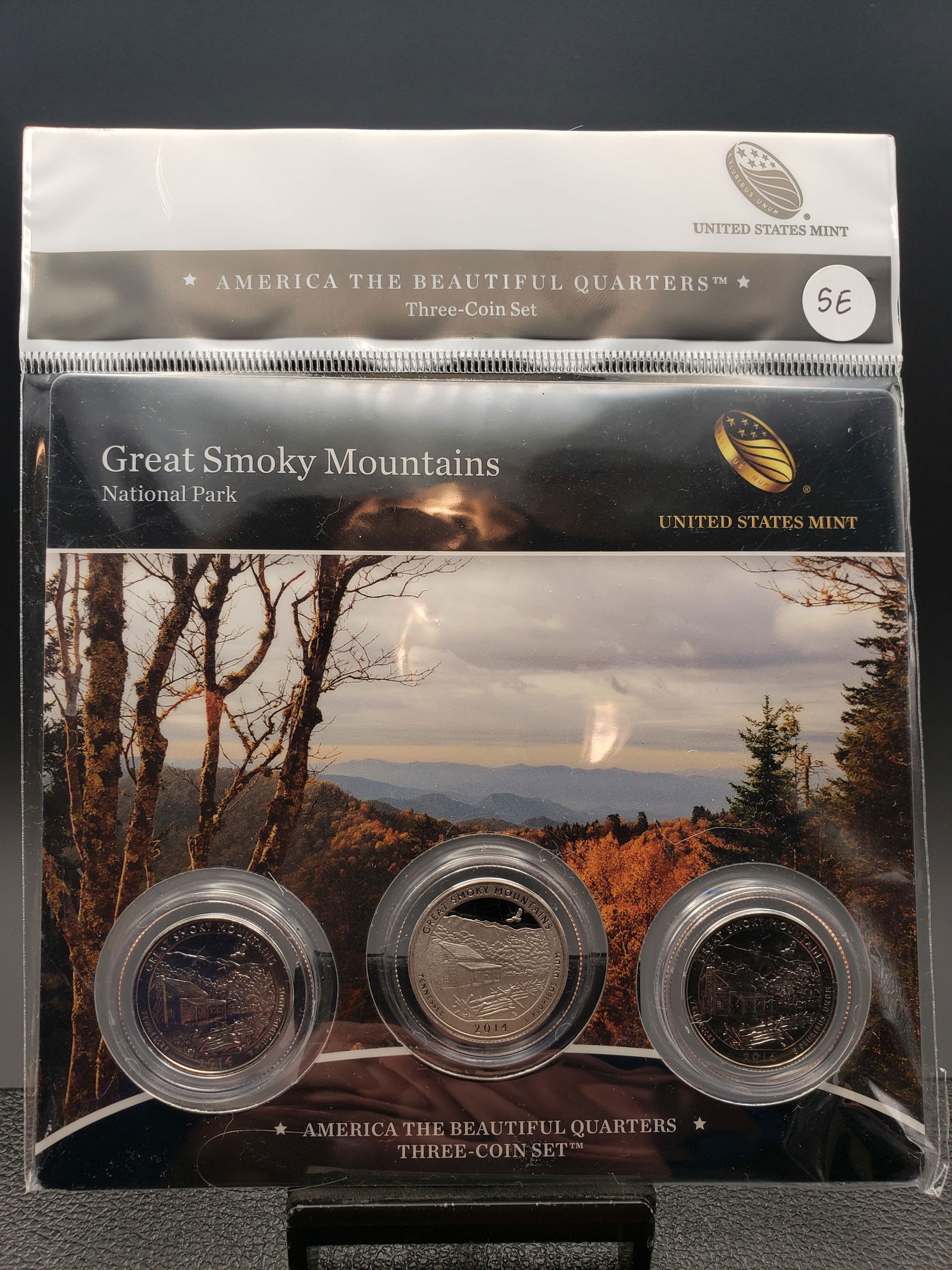 2014 Great Smoky Mountains US Mint America The Beautiful Quarters 3 Coin Set, PDS, Sealed, OGP (1 of 3)