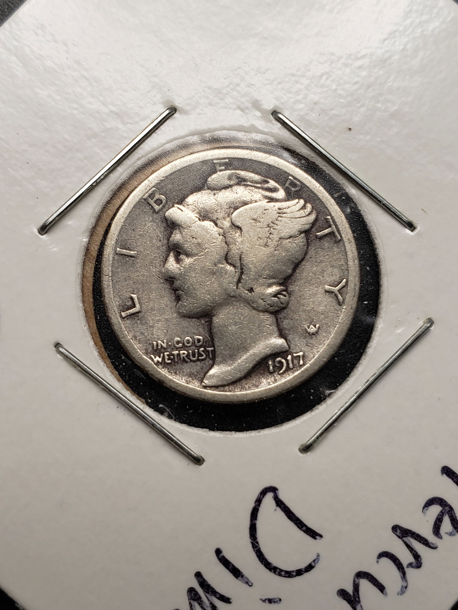 1917-S Mercury Dime, 90% Silver, Early Date (1 of 3)