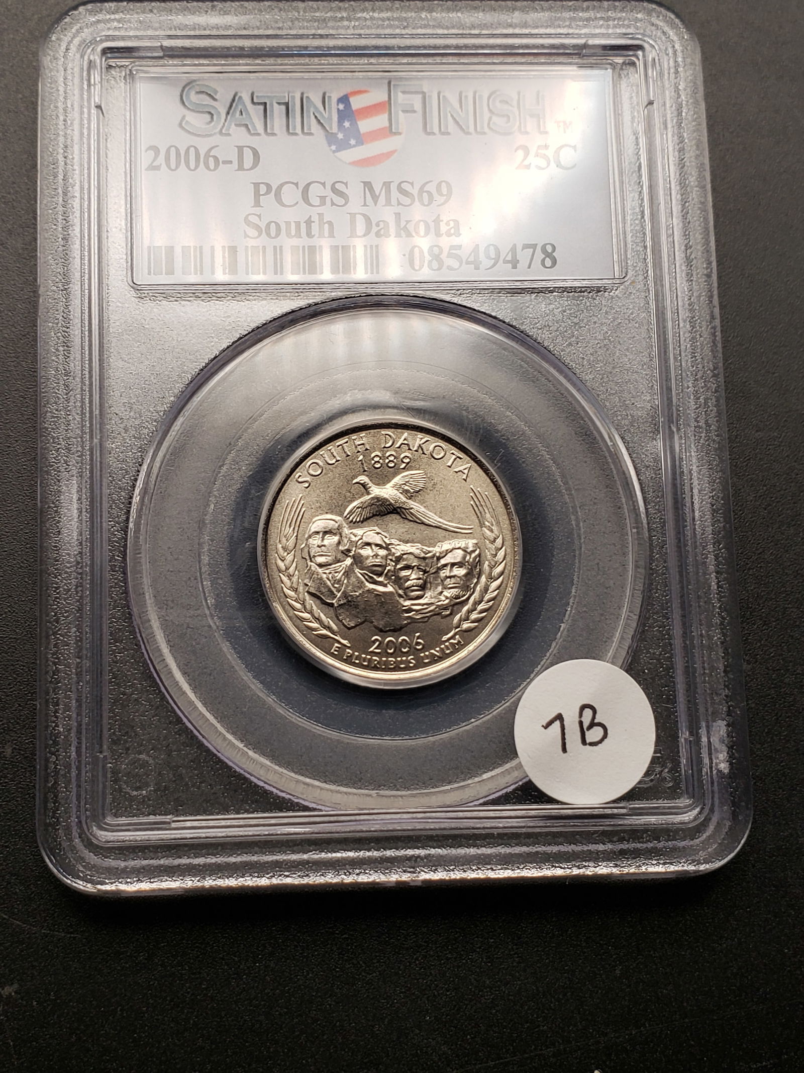 2006-D South Dakota Washington Quarter, PCGS MS69 Satin Finish (1 of 2)