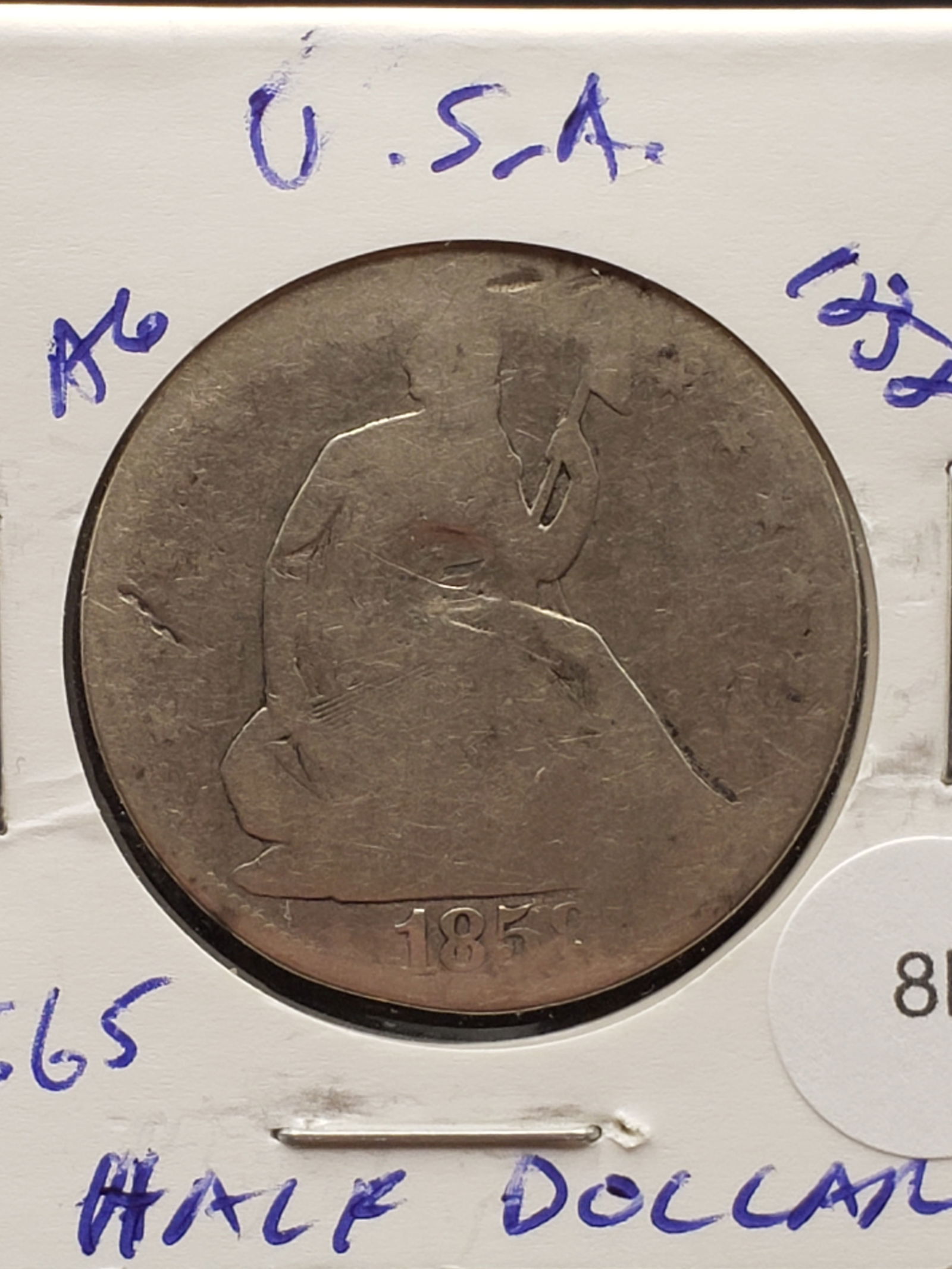 1858 Silver Seated Half Dollar - 168 Years Old - Pre-Civil War! (1 of 3)