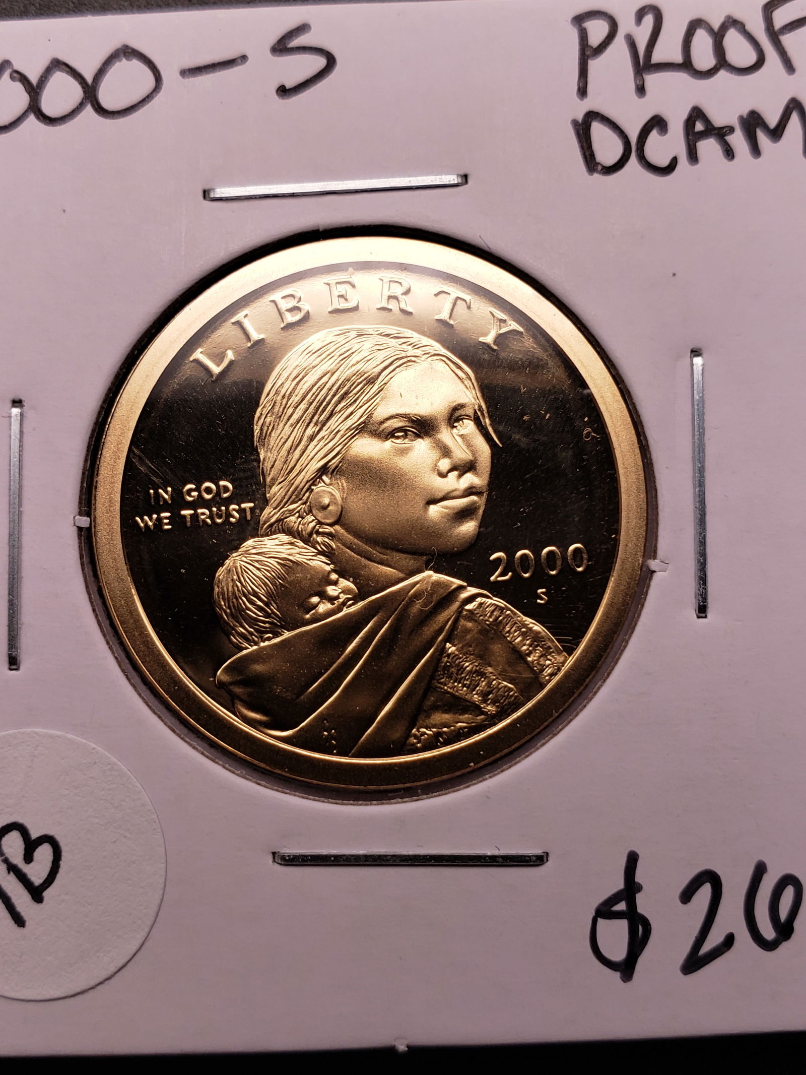 2000-S PROOF DCAM Sacagawea Golden Dollar (1 of 3)