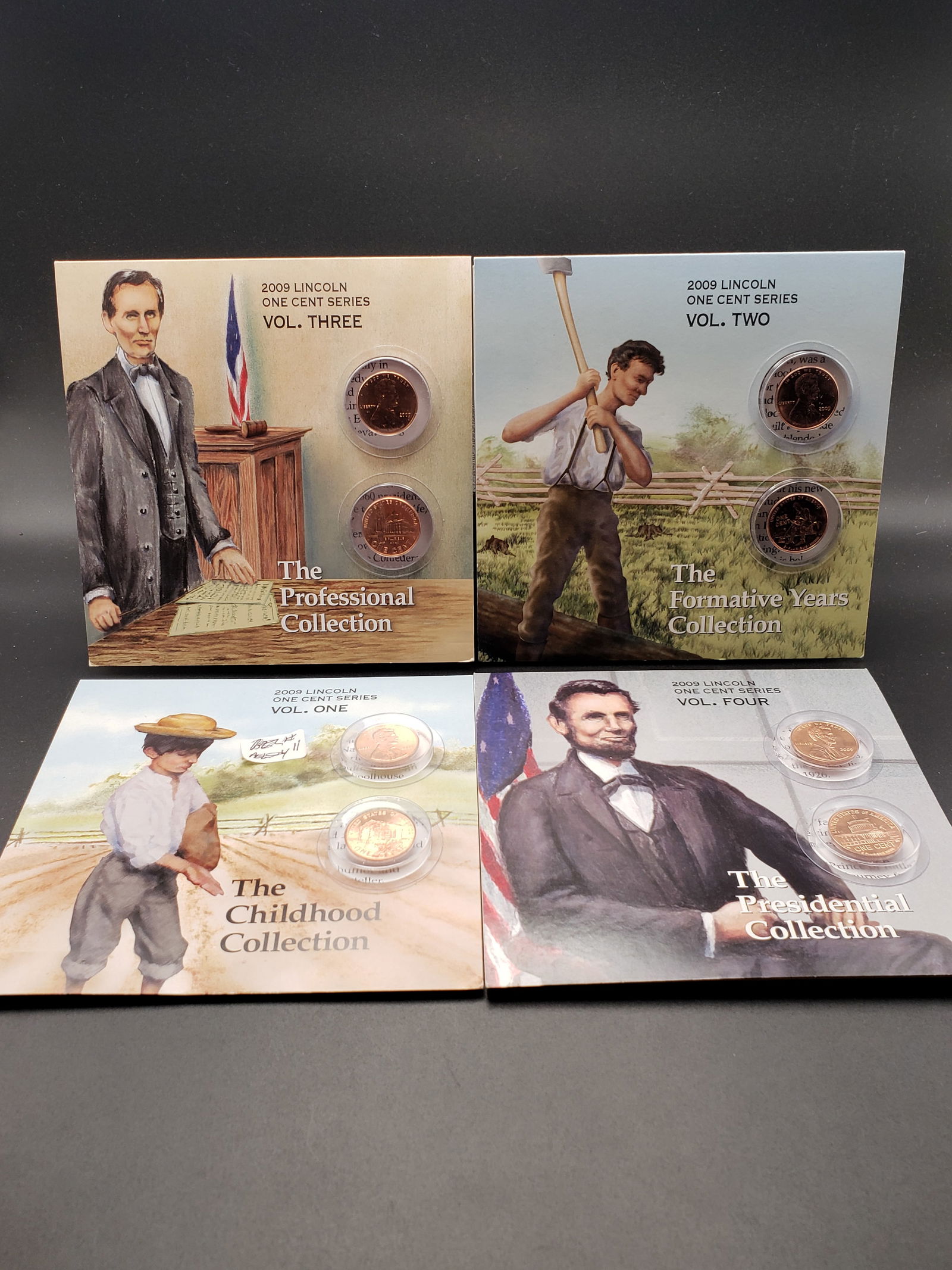 COMPLETE SET Volumes 1-4- US Mint Sets of 2009 Lincoln Cents (1 of 14)