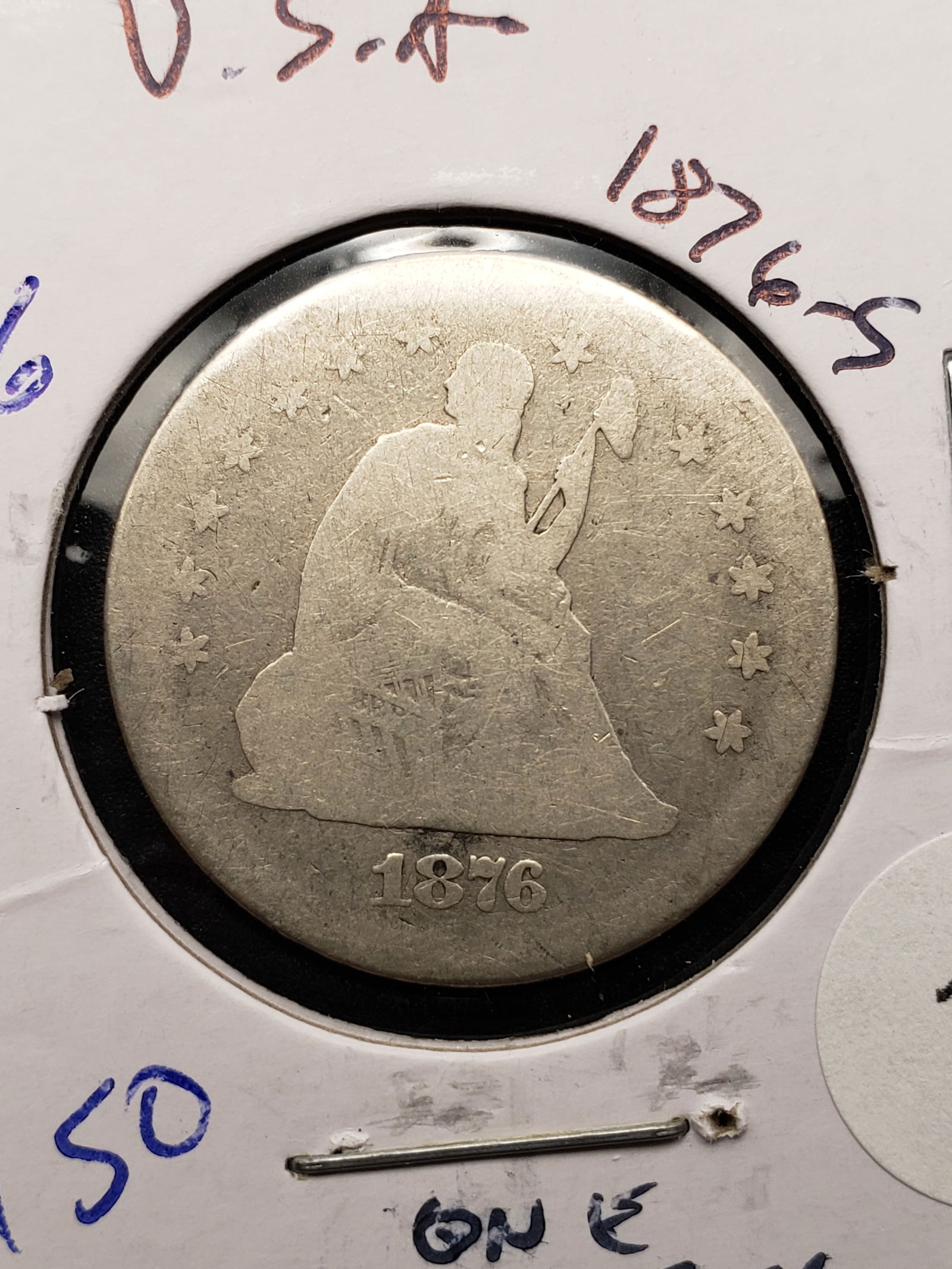 1876-S Silver Seated Quarter Dollar - 150 Years Old! (1 of 3)