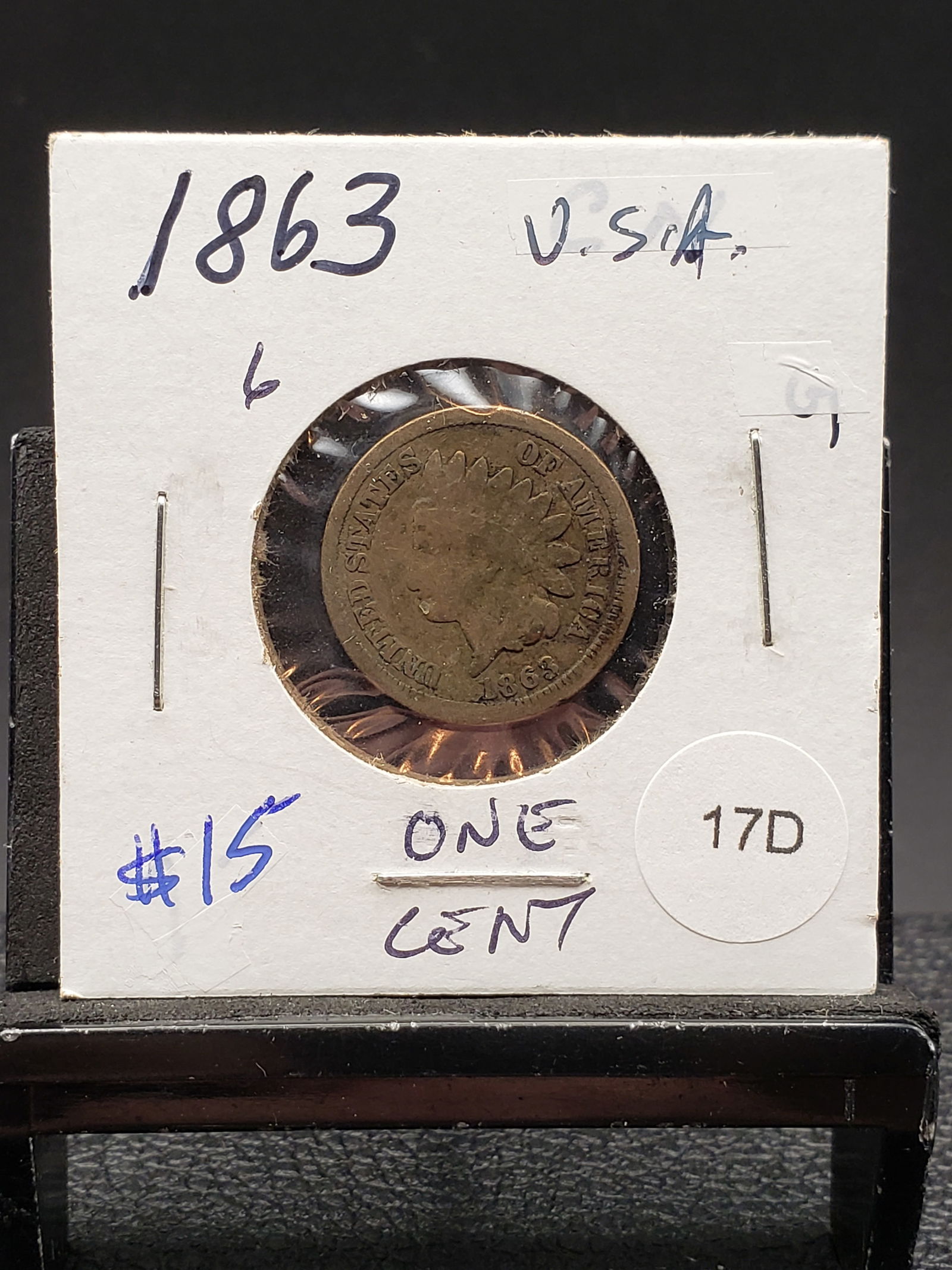 1863 CN Indian Head Penny - Civil War Era! (1 of 2)