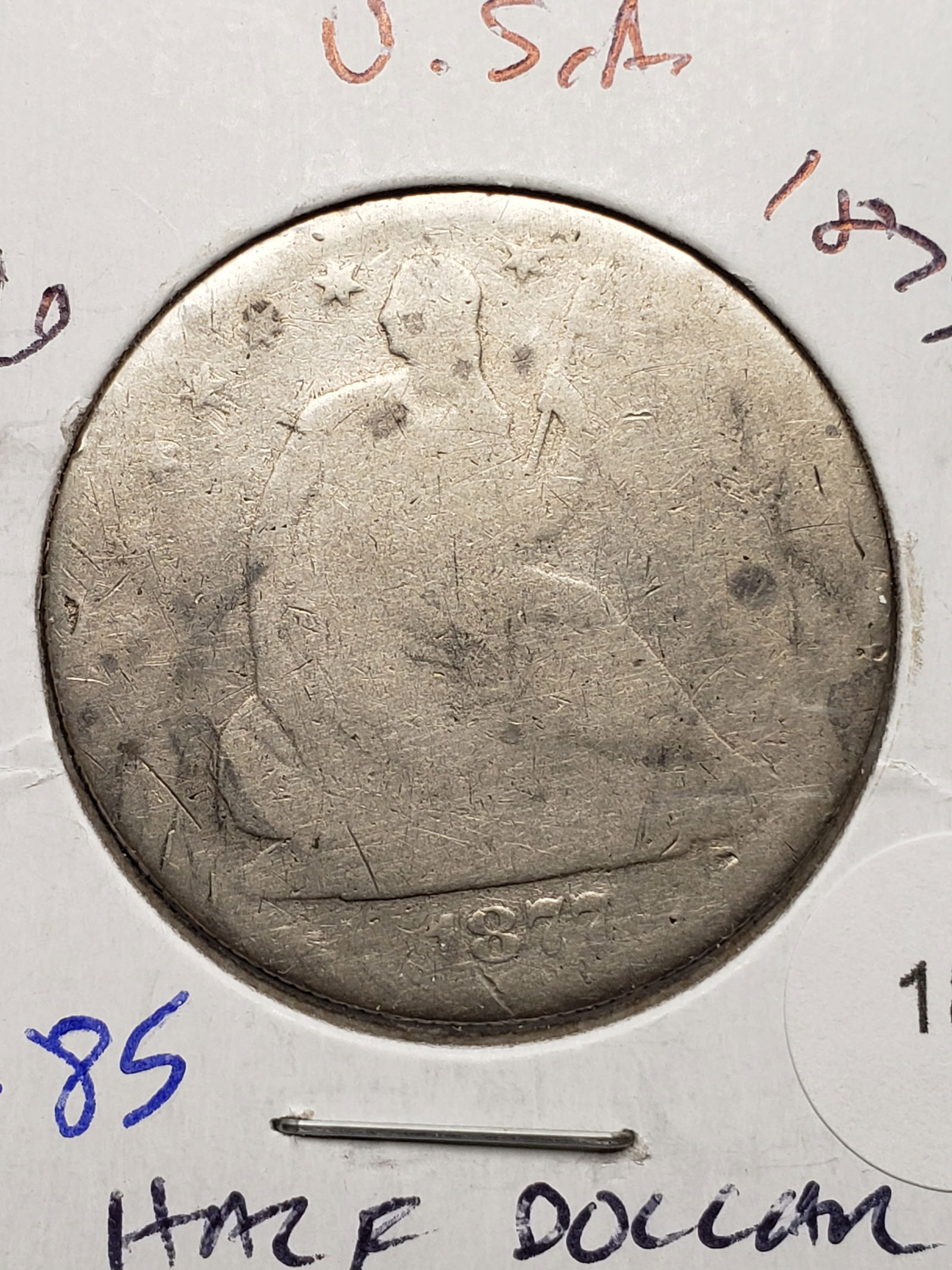 1877-S Silver Seated Half Dollar - 149 Years Old - San Francisco Mint! (1 of 3)