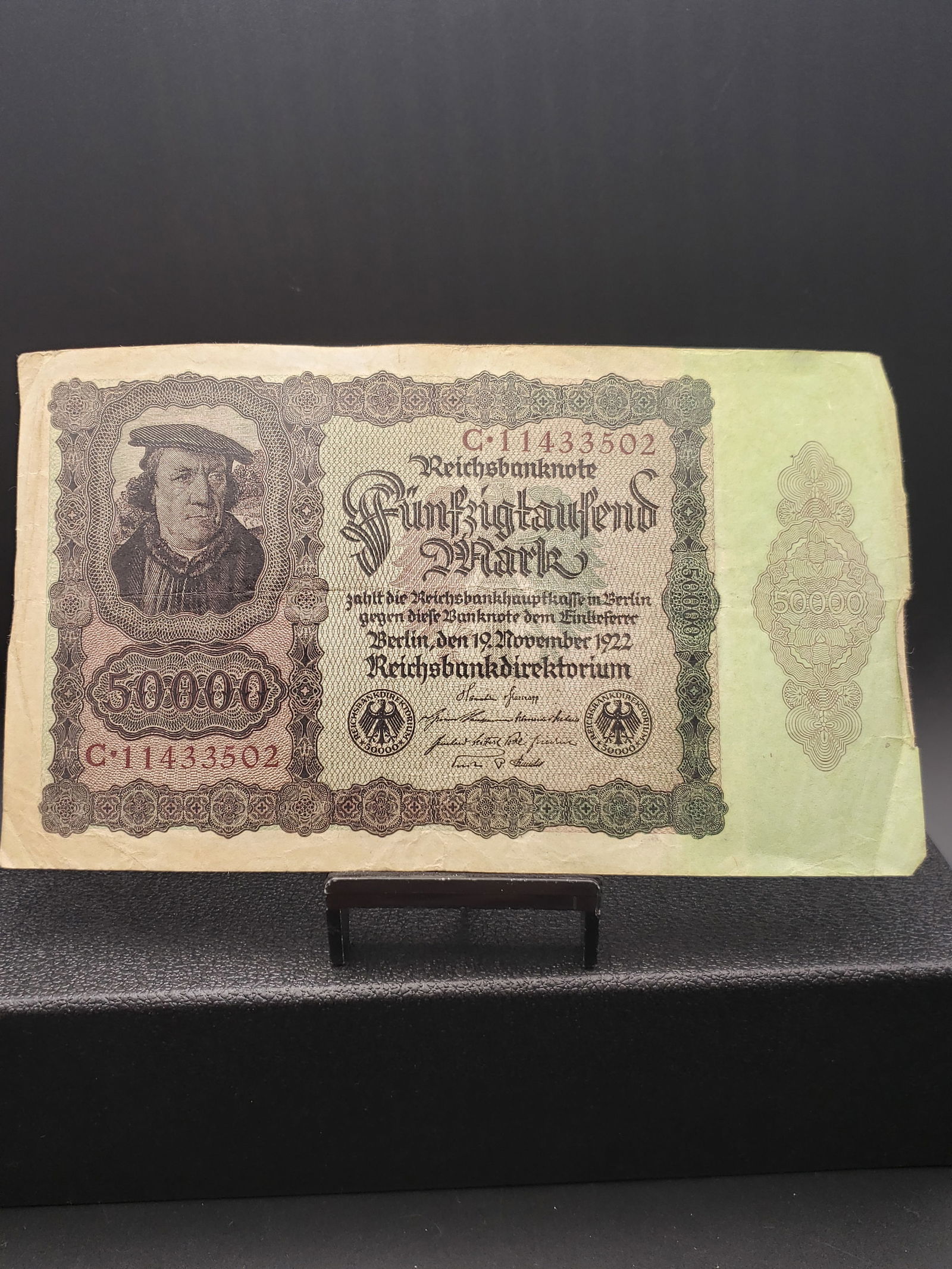 1922 German Large Size 50,000 Reichsbanknote (1 of 4)