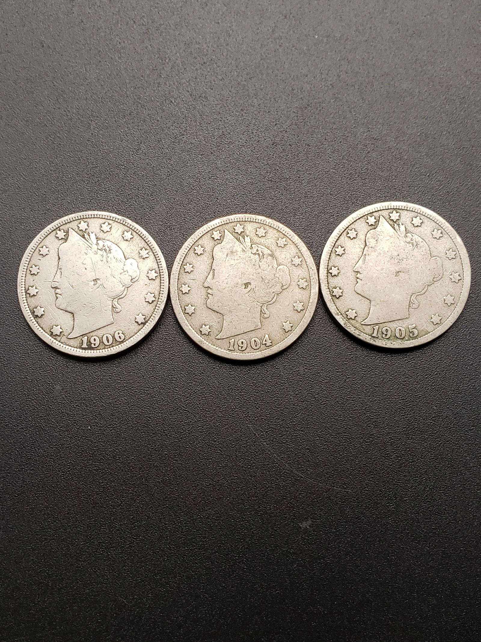 1904, 1905, 1906 Liberty Head V Nickels (1 of 2)