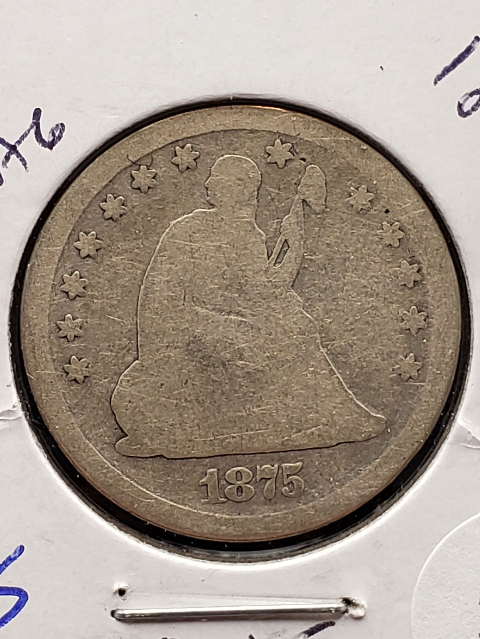 1875 Silver Seated Quarter Dollar - 151 Years Old!: 1875 Silver Seated Quarter Dollar - 151 Years Old! Condition Yes, we will ship this item. We offer in-house shipping to help save our customers money. Shipping & handling fees and insurance will be