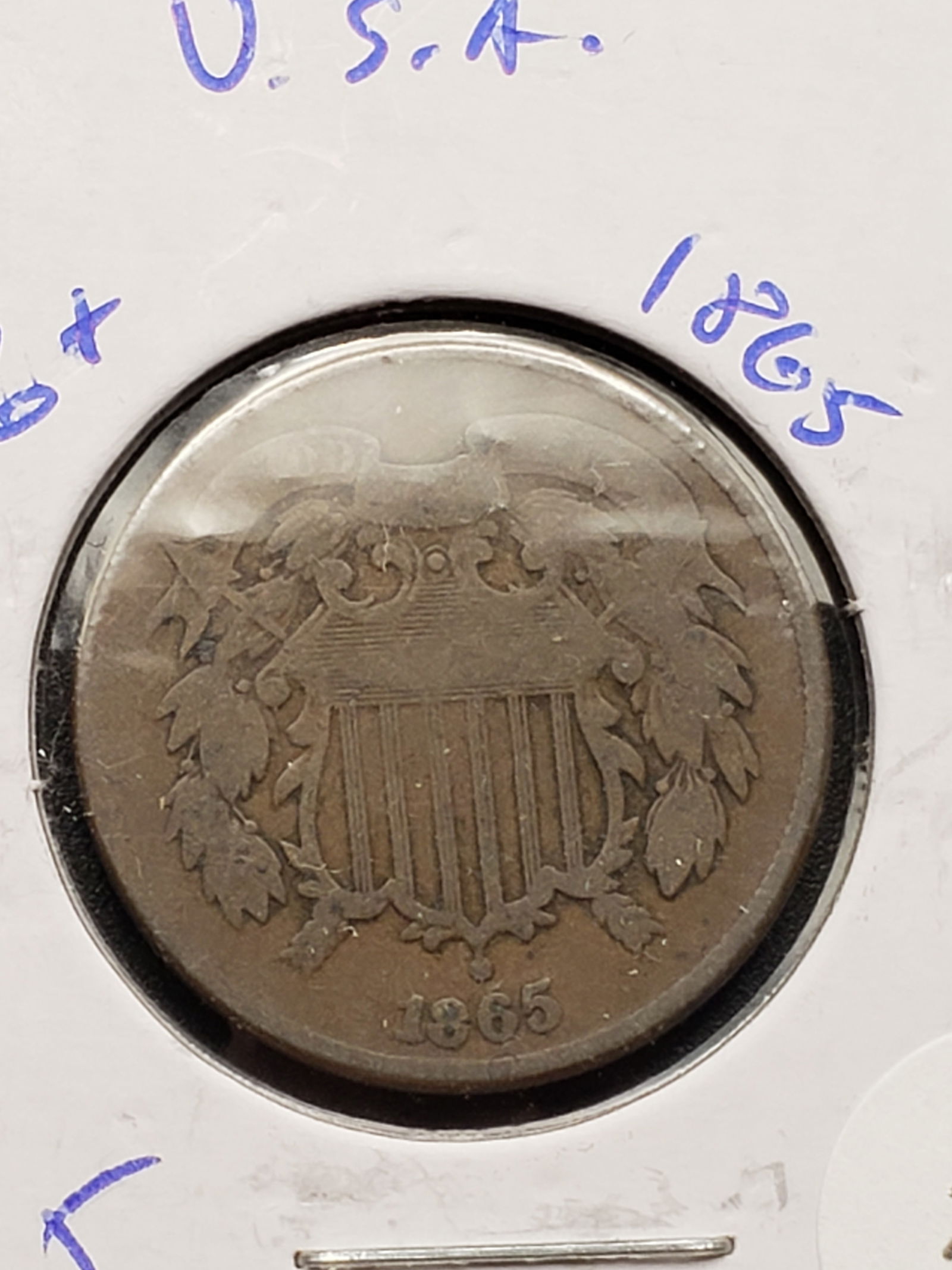 1865 Two Cent Piece - Civil War Era! (1 of 3)