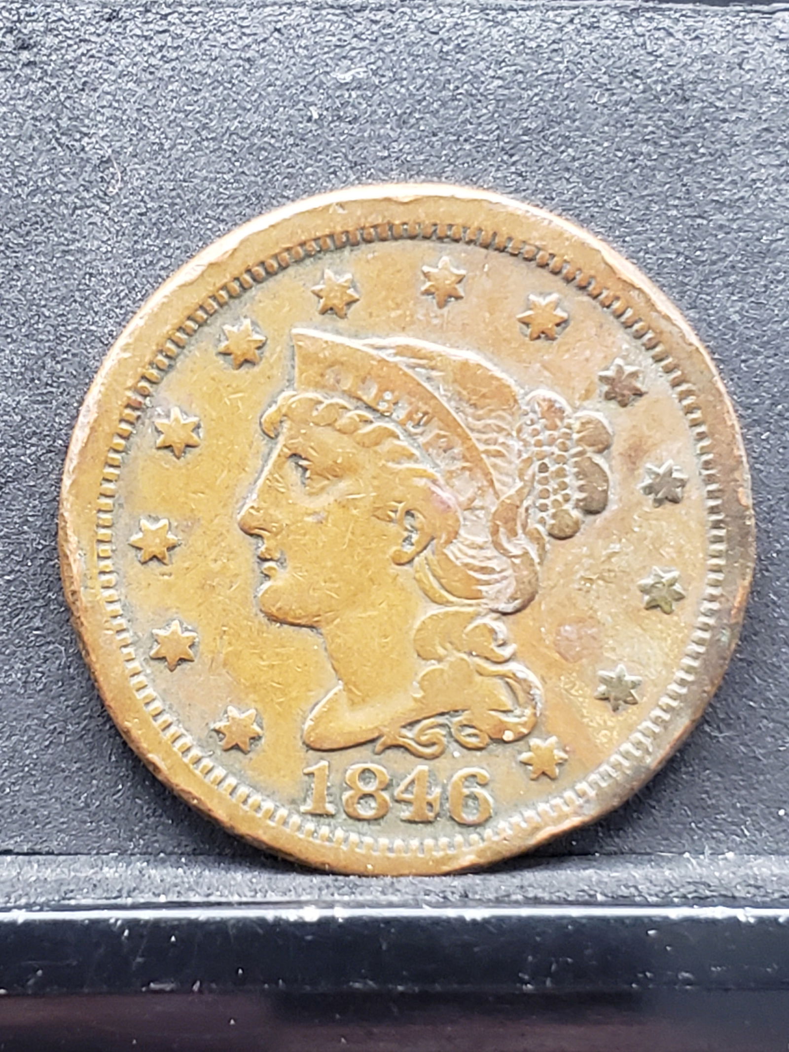 1846 Braided Hair Large Cent, Nice Details (1 of 2)