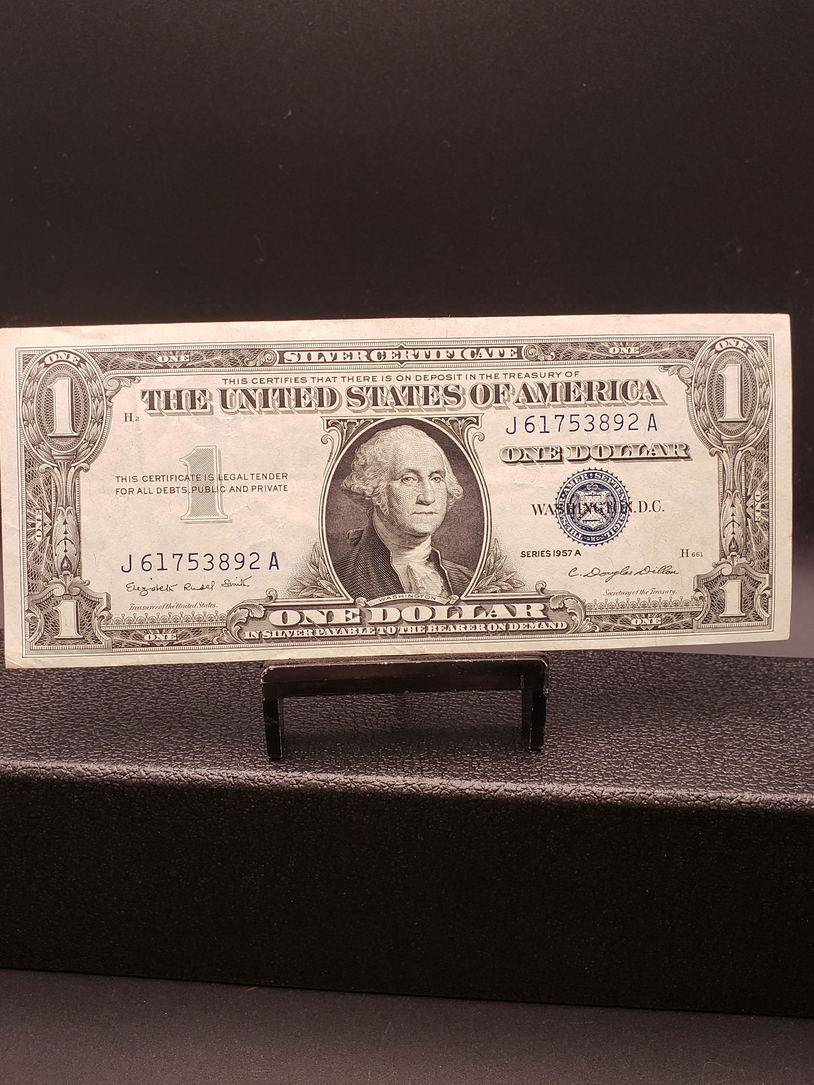 1957-A Blue Seal $1 Silver Certificate, GEM CRISP UNC (1 of 4)