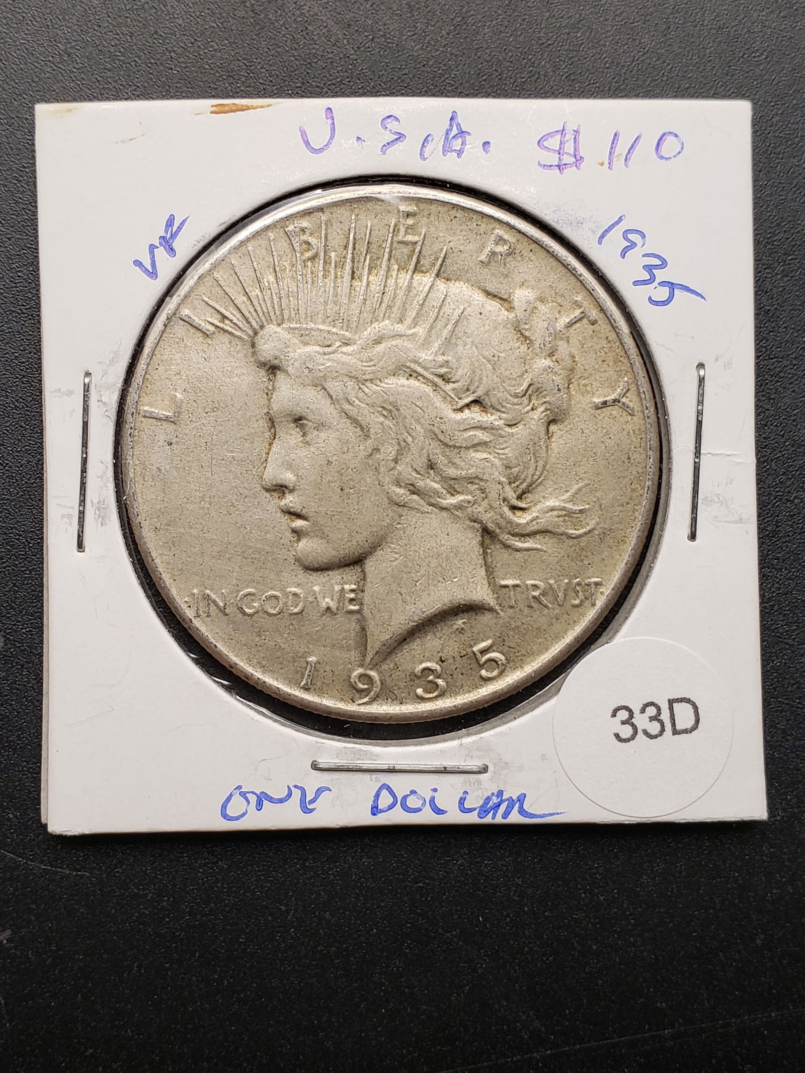 1935 Silver Peace Dollar - Nice Details! (1 of 2)