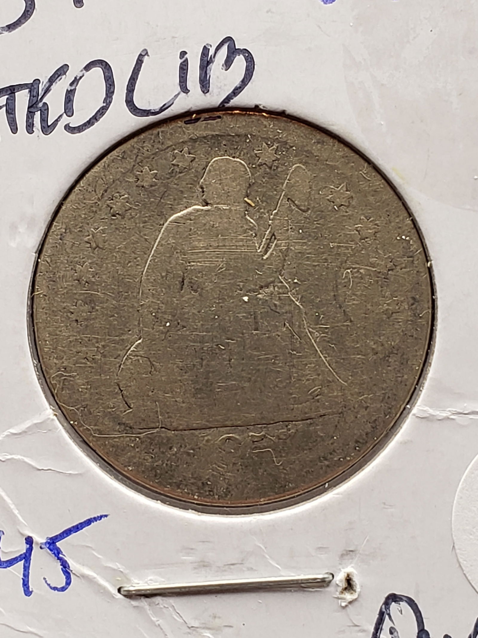 1857 Silver Seated Quarter Dollar - 169 Years Old! - Pre-Civil War! (1 of 3)