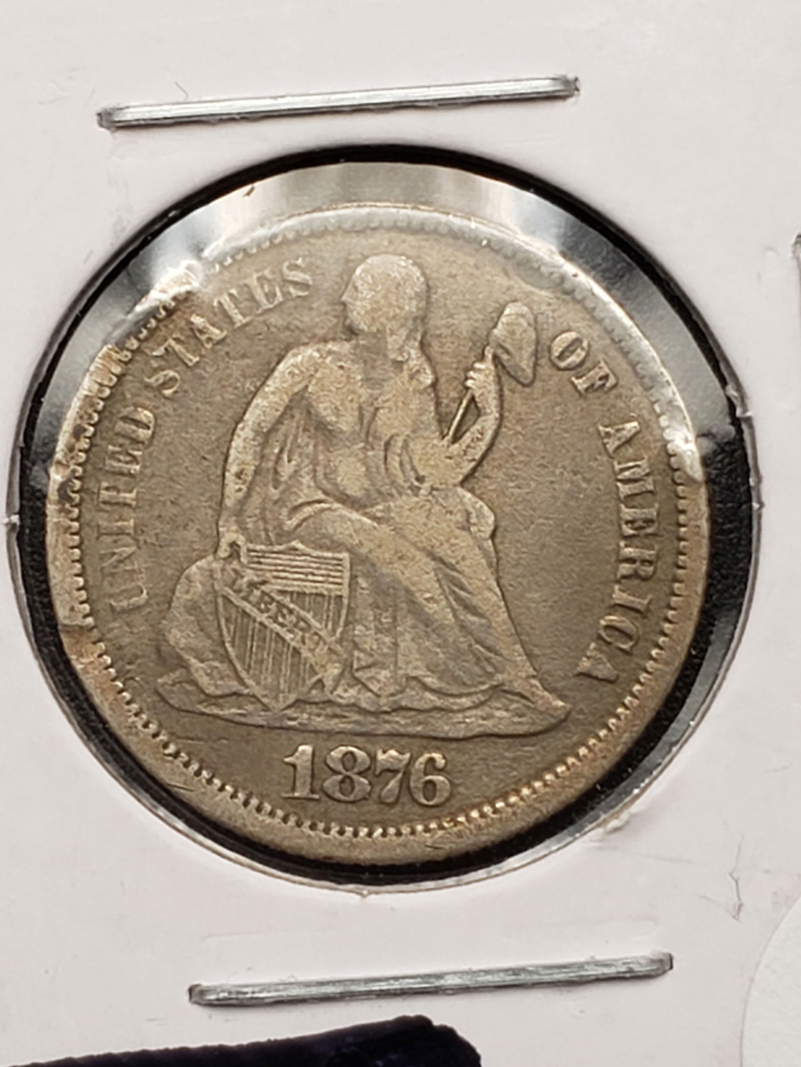 1876- CC Seated Liberty Dime, NICE Details, RARE CARSON CITY MINT (1 of 3)