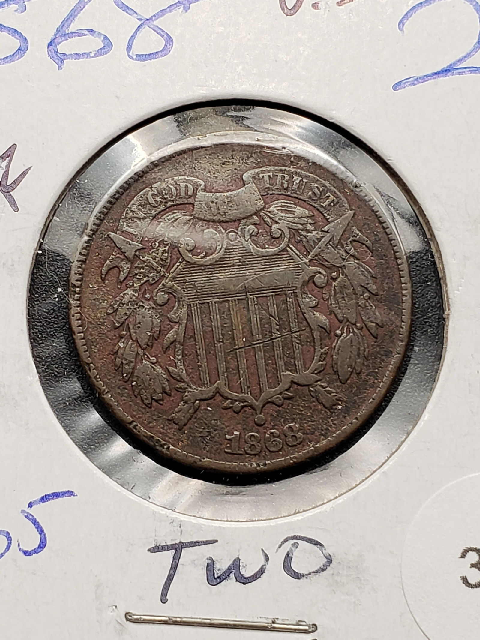 1868 Two Cent Piece - Civil War Era! - Better Date! (1 of 3)