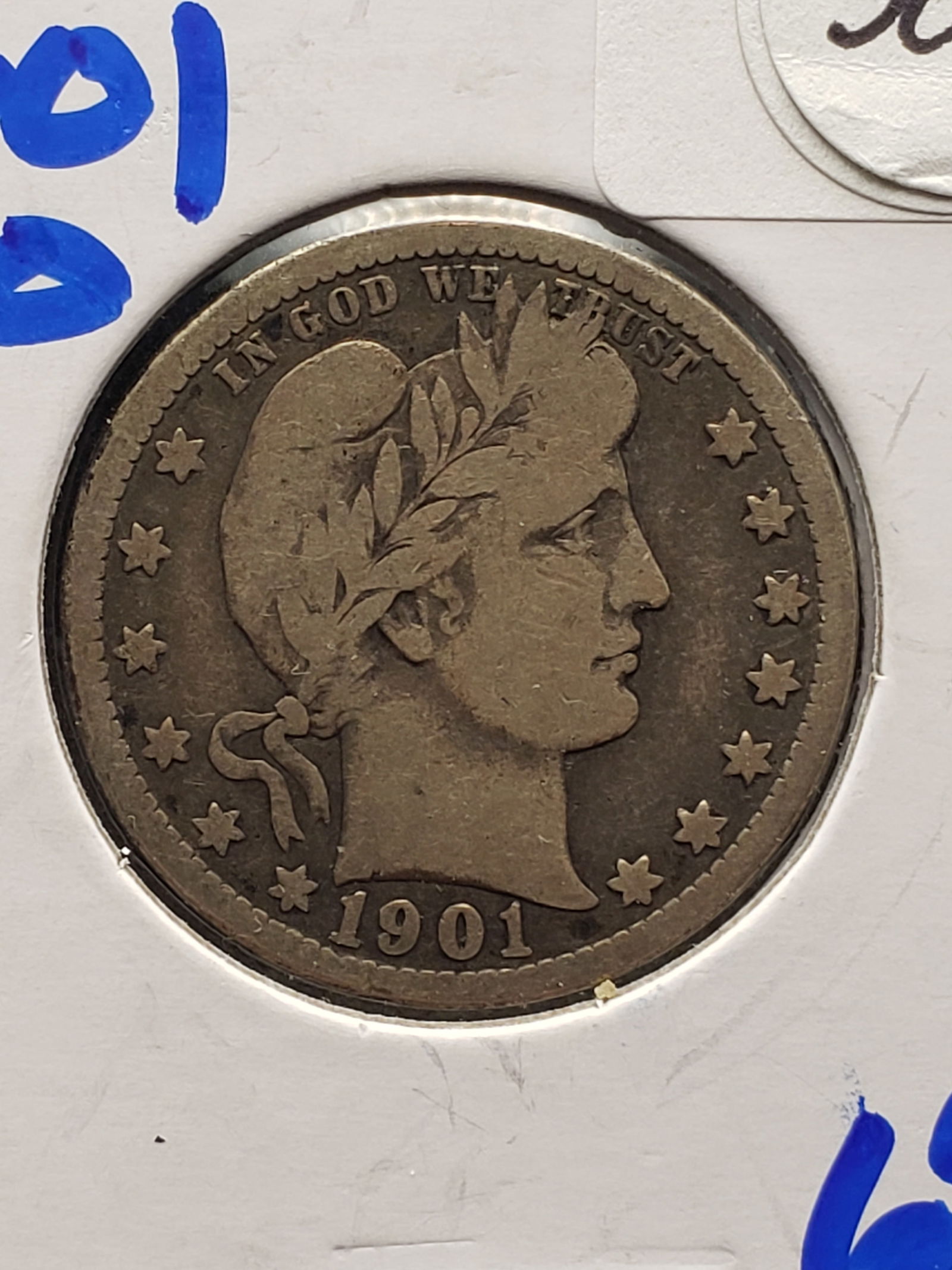 1901-O Barber Quarter, NICE Details, 90% Silver (1 of 3)