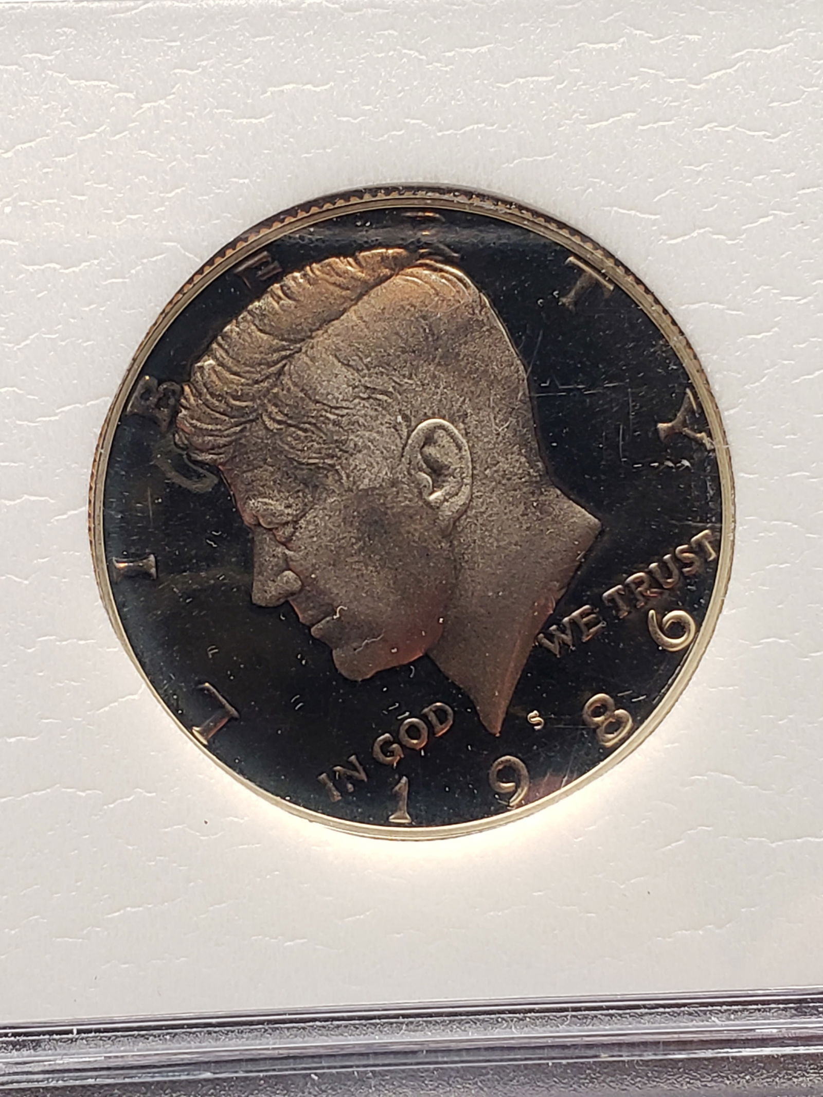 1986-S PROOF Kennedy Half Dollar, PR70 by ICG (1 of 3)
