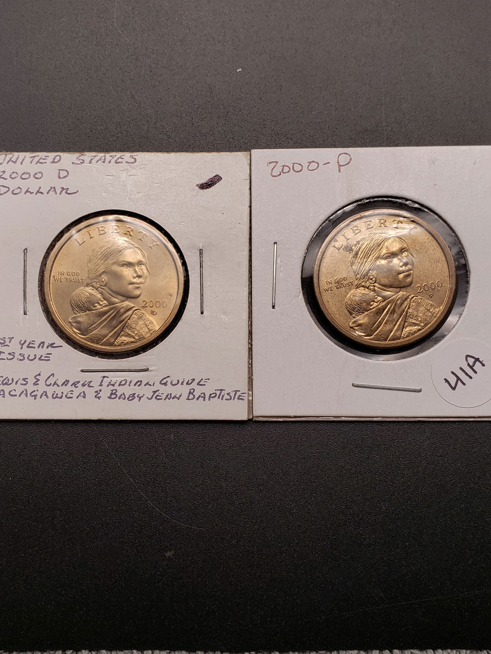 2000-P and 2000-D Sacagawea Golden Dollars, UNC, 1st Year (1 of 4)