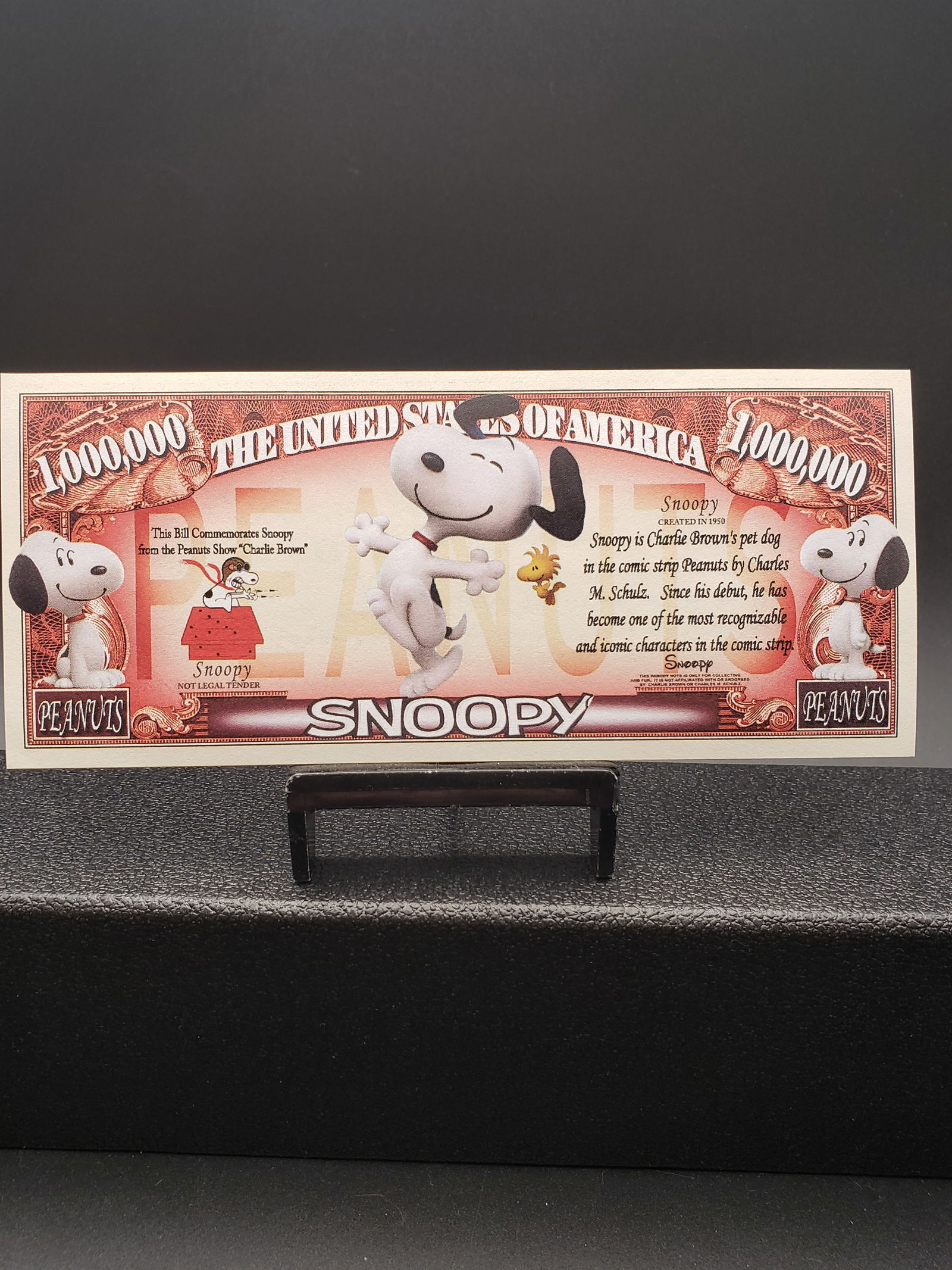Snoopy One Million Dollar Novelty Note, CRISP UNC (1 of 4)