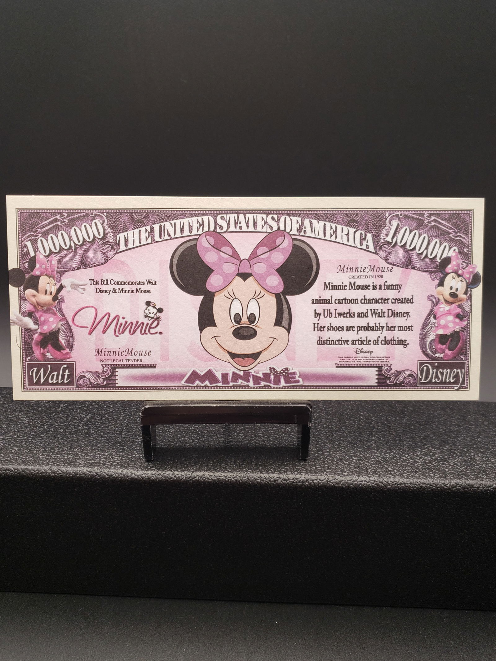 Disney Minnie Mouse- One Million Dollar Novelty Note, CRISP UNC (1 of 4)