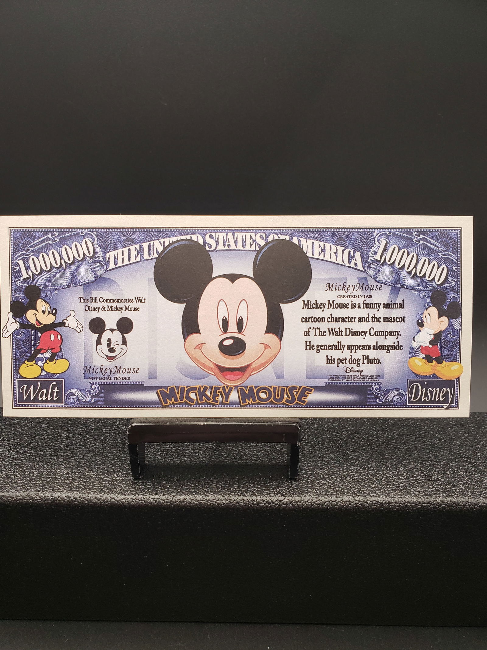 Disney Mickey Mouse- One Million Dollar Novelty Note, CRISP UNC (1 of 4)