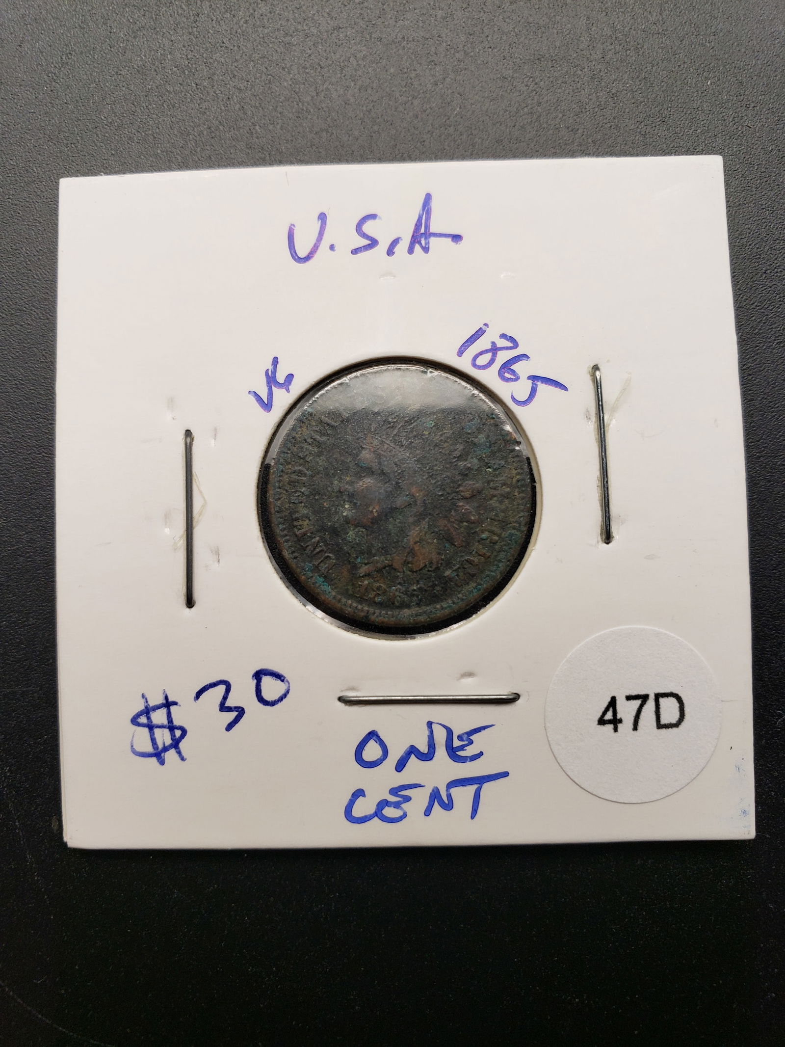 1865 Bronze Indian Head Penny - Civil War Era! (1 of 4)