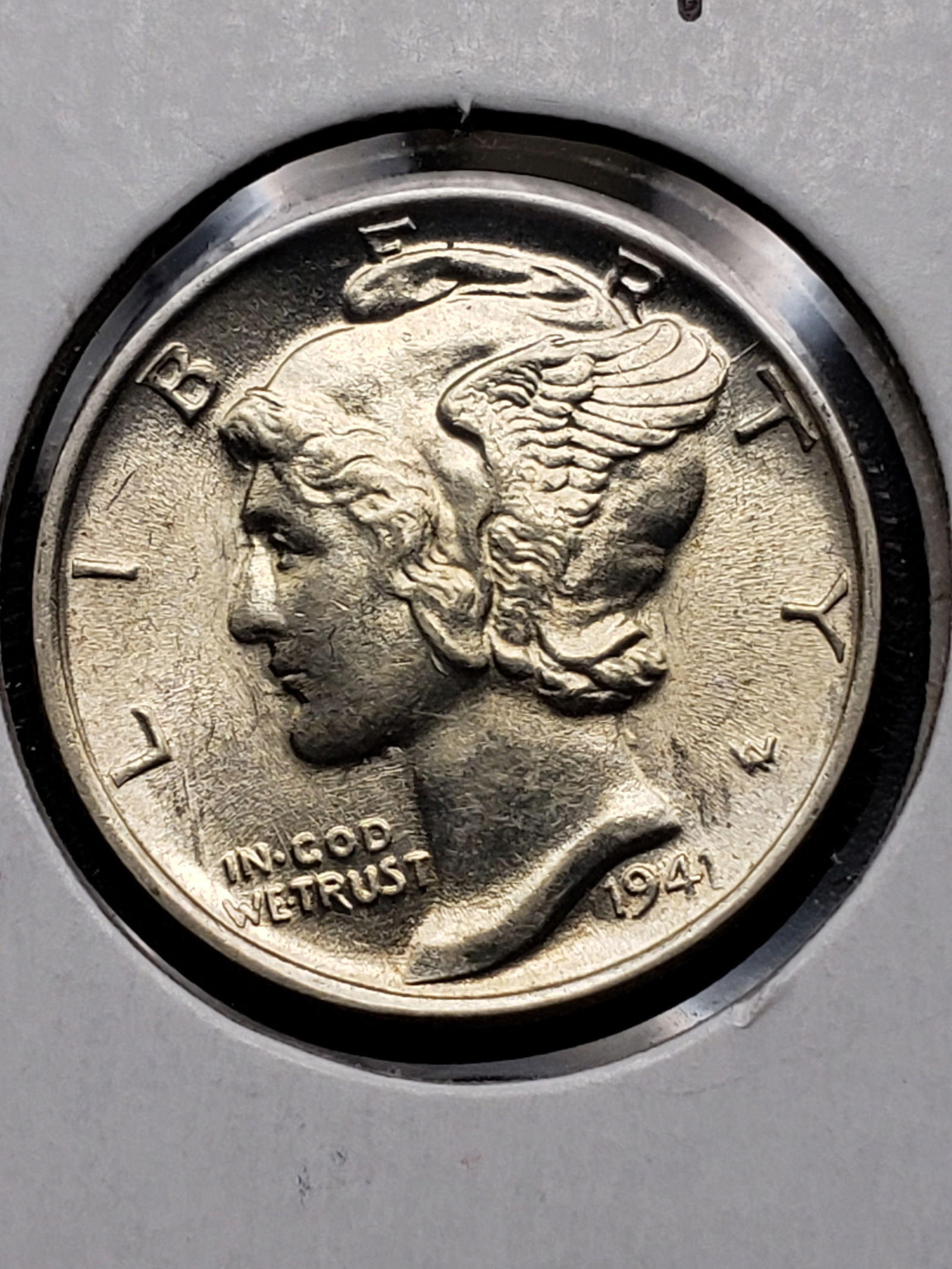 1941 GEM BU Mercury Dime, 90% Silver, Full Split Bands + Diagonals (1 of 3)