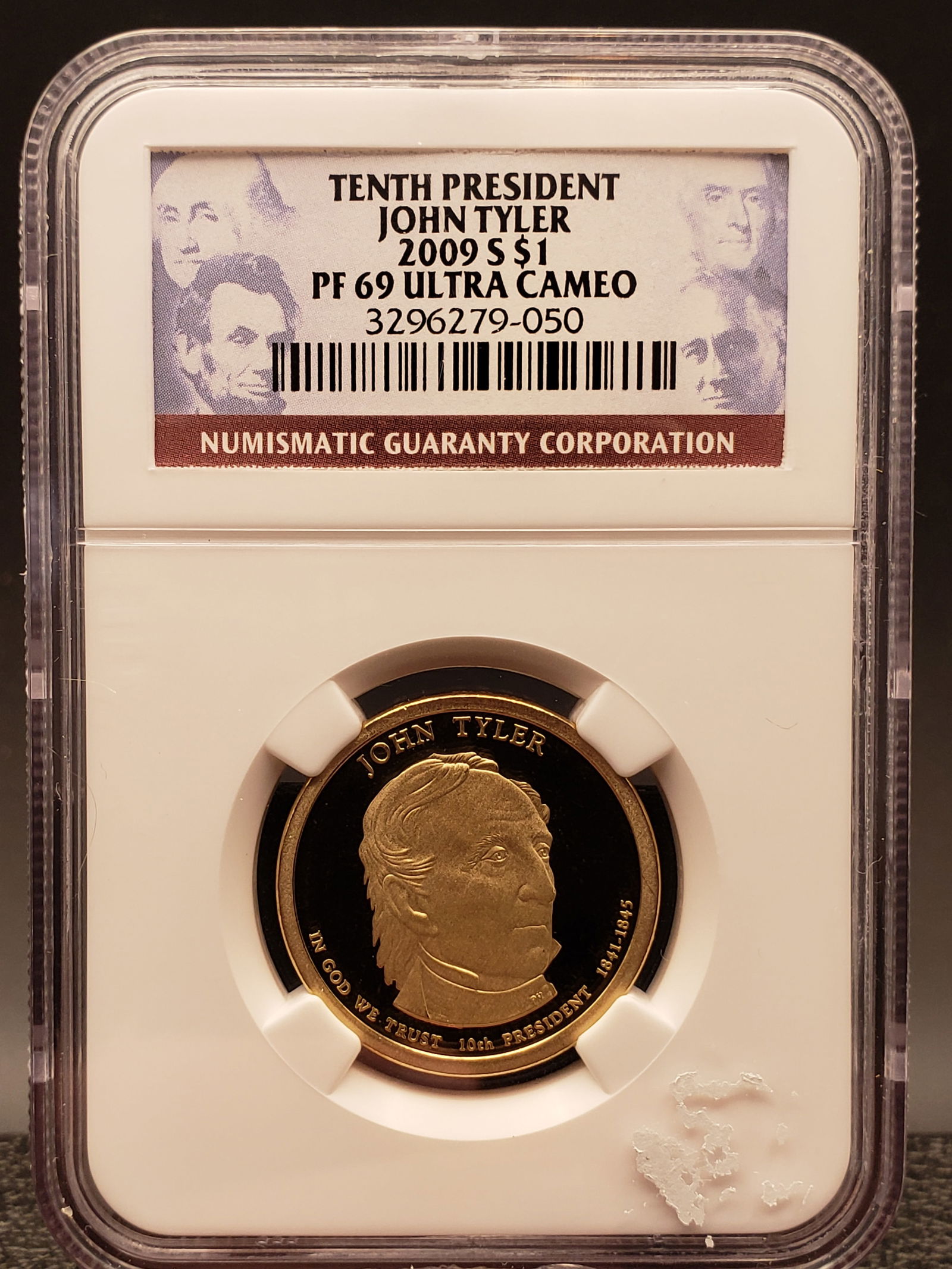 2009-S John Tyler Presidential Dollar, NGC Graded PF69 Ultra Cameo (1 of 3)