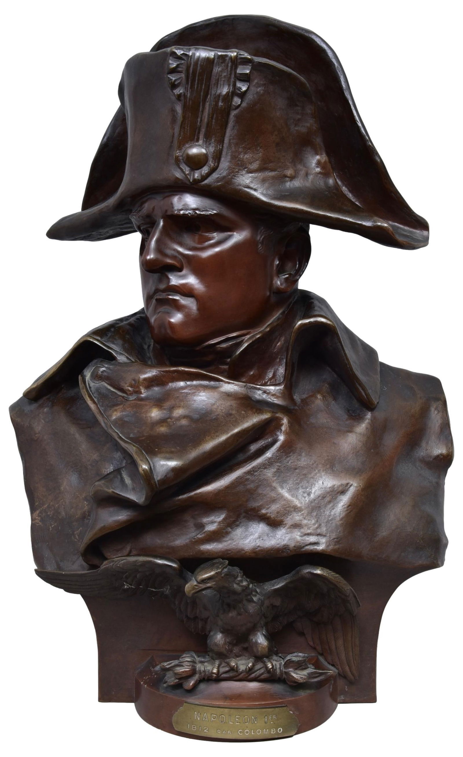 Late 19th Century Signed Renzo Colombo (Italian 1856-1885) Bronze Bust of Napoleon (1 of 13)