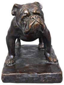 Signed Mackorness Bronze Sculpture of a Bull Dog