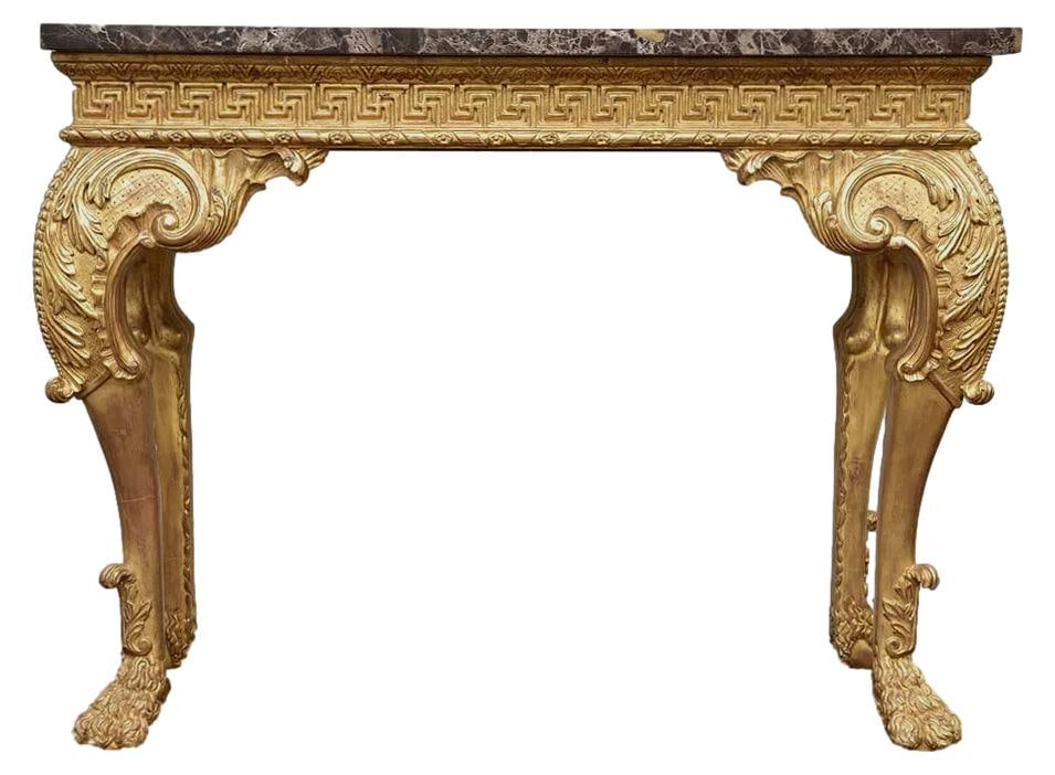 George II Style Giltwood Console Table With Marble Top (1 of 2)