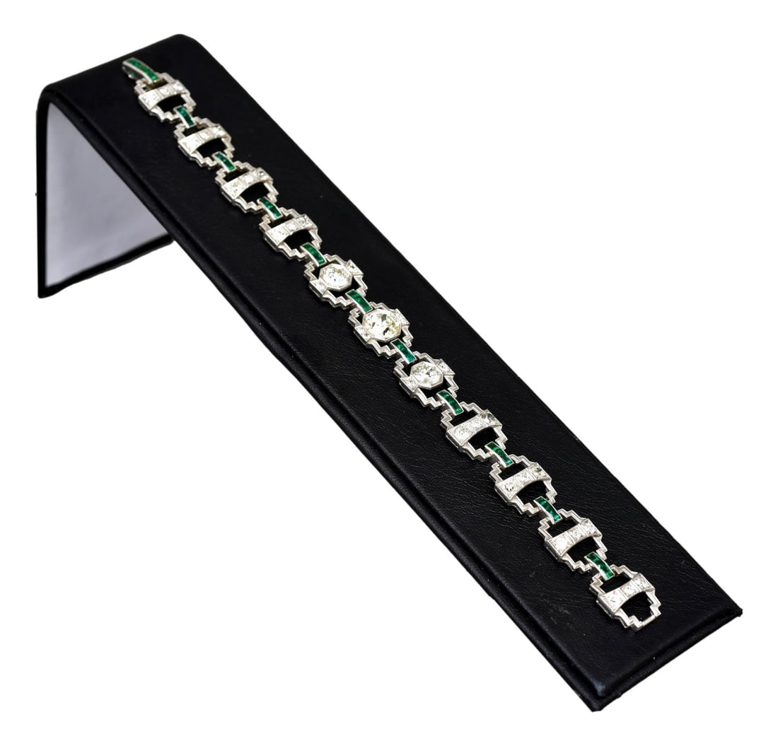 Antique Iridium/Platinum Mine Cut Diamond Bracelet with $9,500 Appraisal (1 of 10)