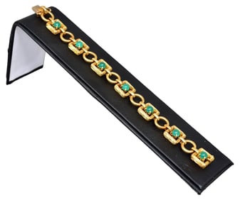 Tiffany & Co. 18K Yellow Gold Jade Bracelet with $15,000 Appraisal