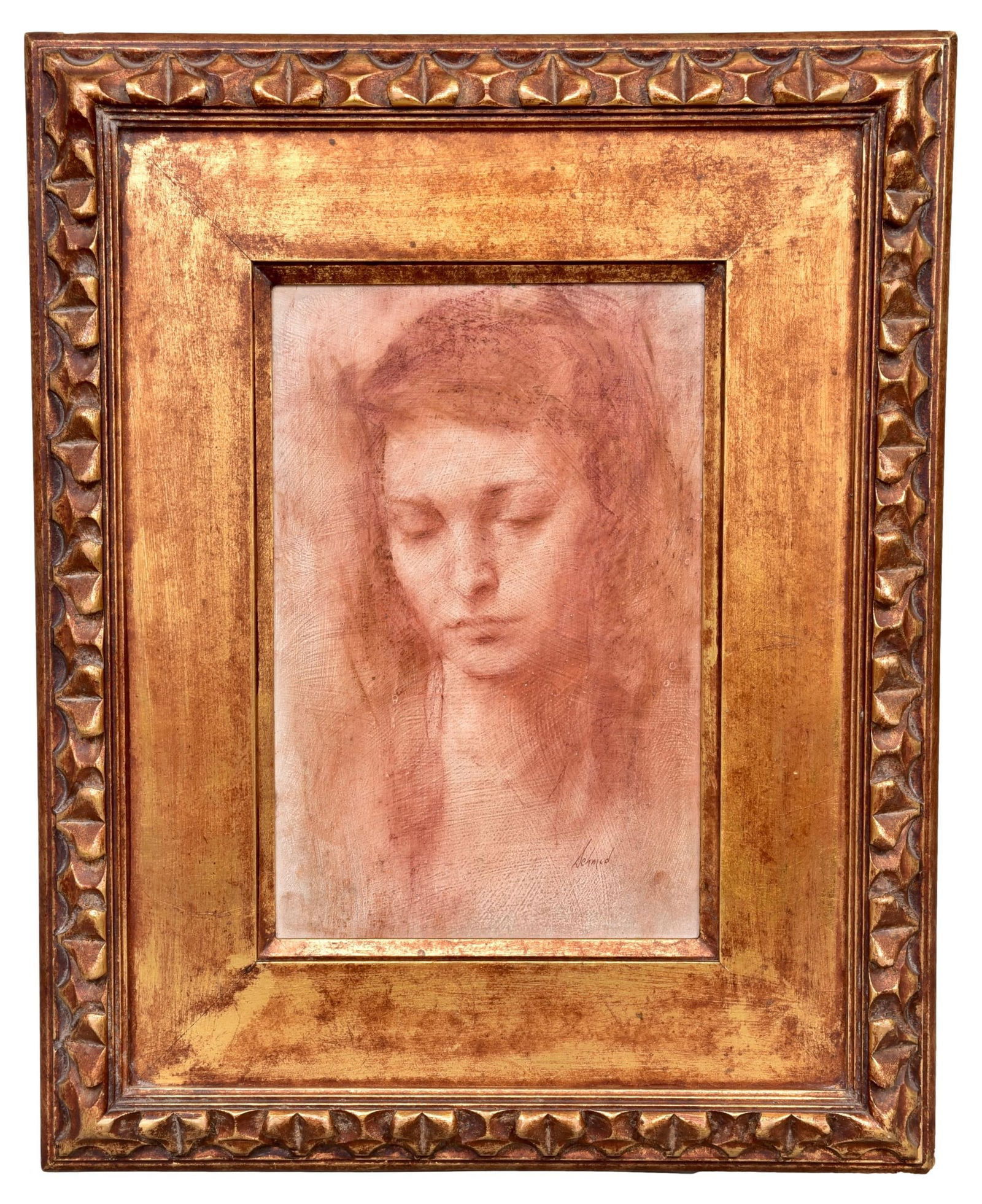 Richard Alan Schmid (1934-2021) Signed Crayon Head Study (1 of 6)