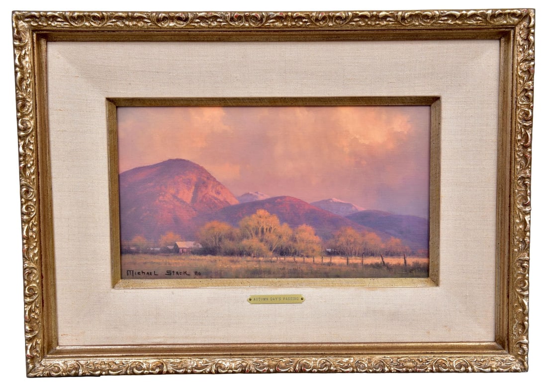 Signed Michael Stack Original Oil on Linen Painting Titled "Autumn Day's Passing" (1 of 14)