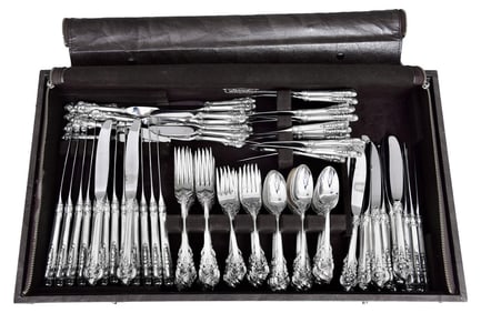 Wallace Grand Baroque Sterling Silver Flatware Set (126 pcs.)