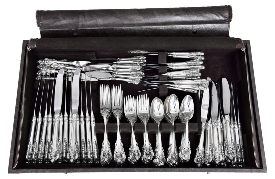 Wallace Grand Baroque Sterling Silver Flatware Set (126 pcs.) (1 of 8)