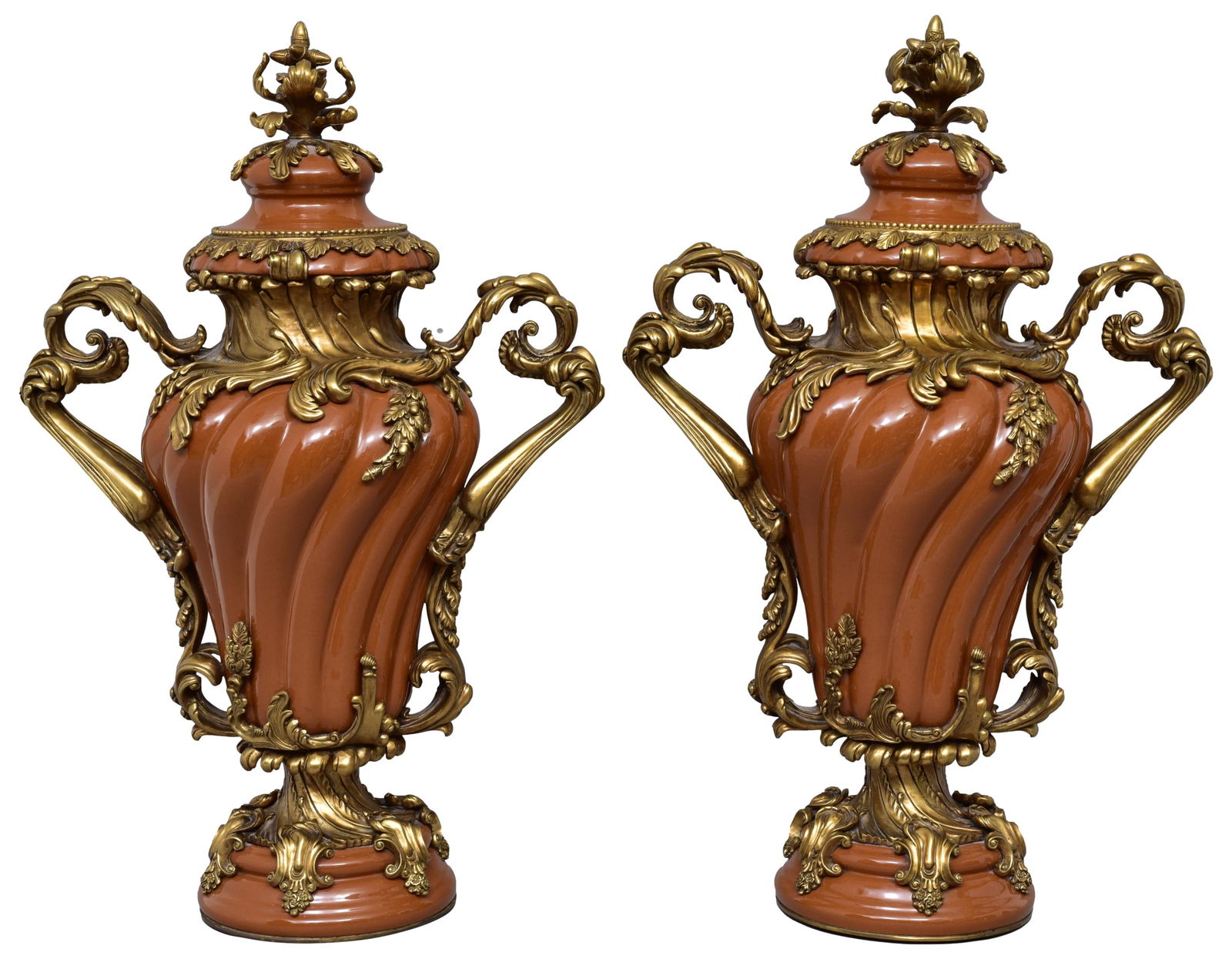 Pair of French Ormolu Mounted Marble Urns (1 of 16)