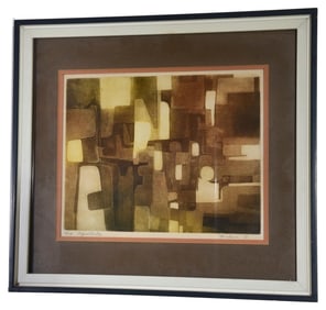 Signed Dufour Limited Edition Lithograph Titled "Agua Tinte"