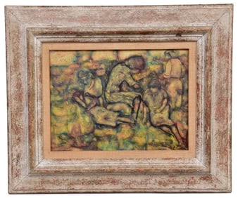 Faibich Schraga Zarfin (Russian, 1899-1975) Signed Oil on Board Painting