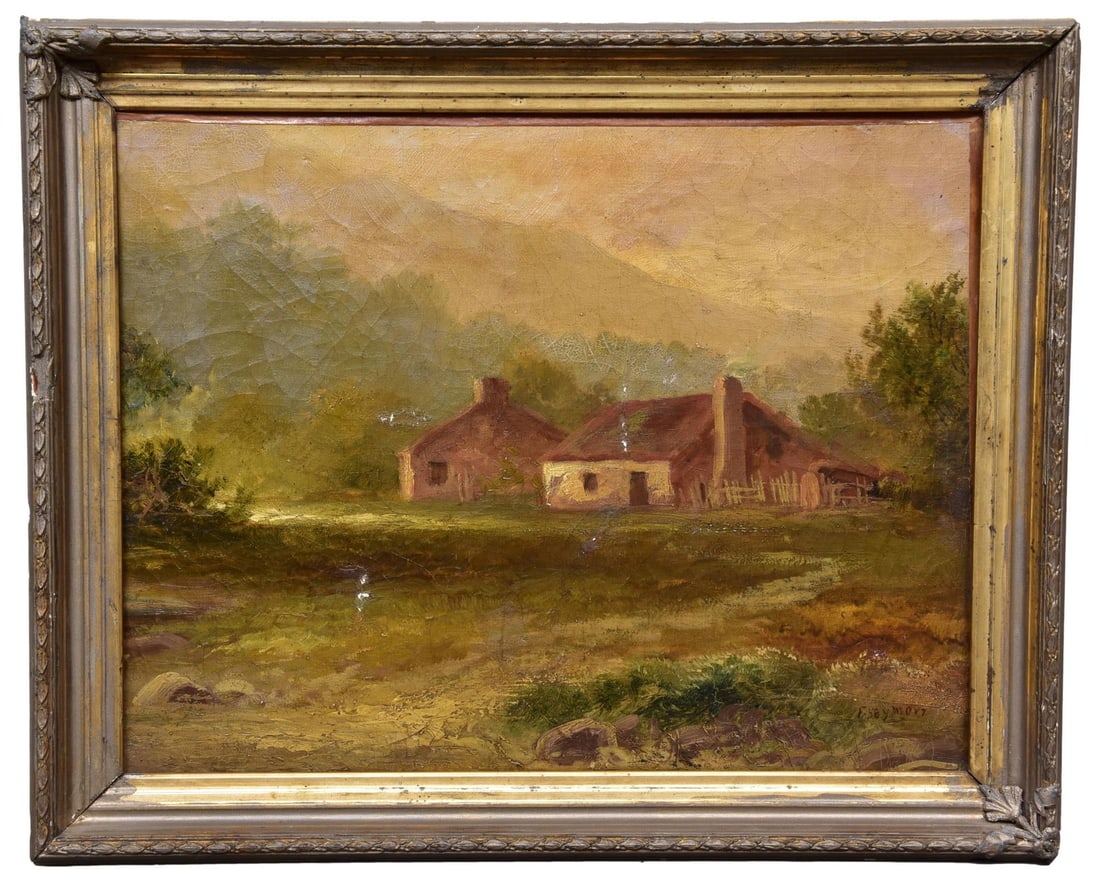 Signed F. Seymour 19th Century British School Oil on Canvas Painting: Painting depicts cottages in Whales. Dimensions: - Framed: 16 3/4”H x 20 3/4”W - Sight: 13 1/2”H x 17 1/2”H The Arts Auction House also offers local delivery to Manhattan, Conn