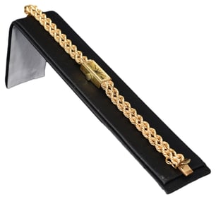 14K Yellow Gold Geneve Double Rope Bracelet Watch