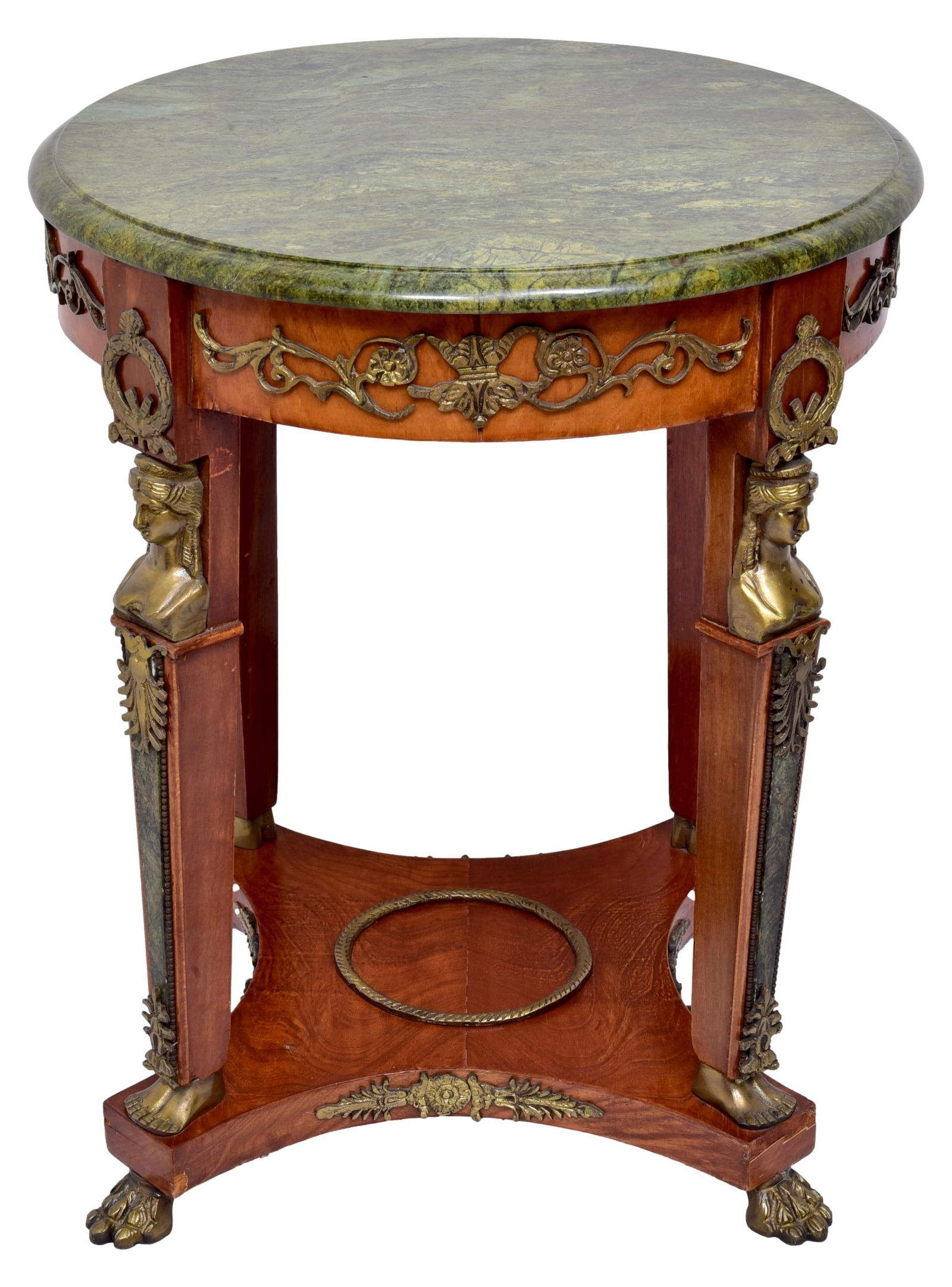 French Empire Style Mahogany Marble Top Gueridon Table (1 of 17)