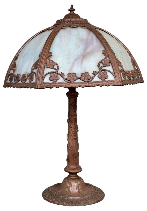 Salem Brothers Slag Glass Table Lamp (1 of 13)