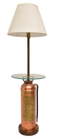 Antique Buffalo Copper Fire Extinguisher Table Lamp