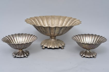 Frank M. Whiting Sterling Silver Scalloped Pedestal Bowls