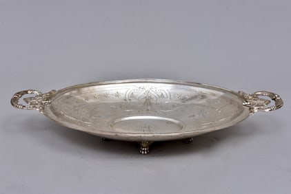 Sterling Footed Tray with Handles