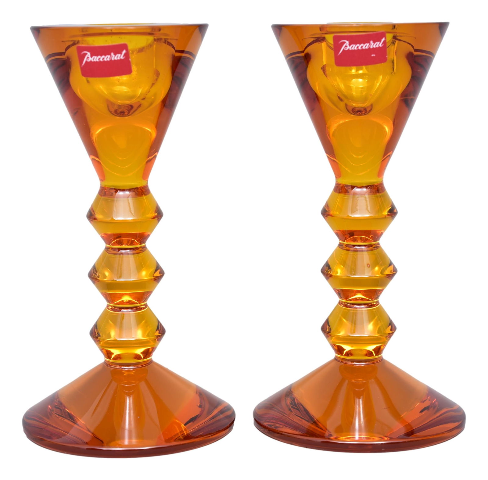 Baccarat Vega Crystal Candlestick Holders: Dimensions: 2 3/4”Diam. (at bottom base) x 5 1/4”H The Arts Auction House offers local delivery to Manhattan, Connecticut and Westchester for most items excluding very large furniture. For